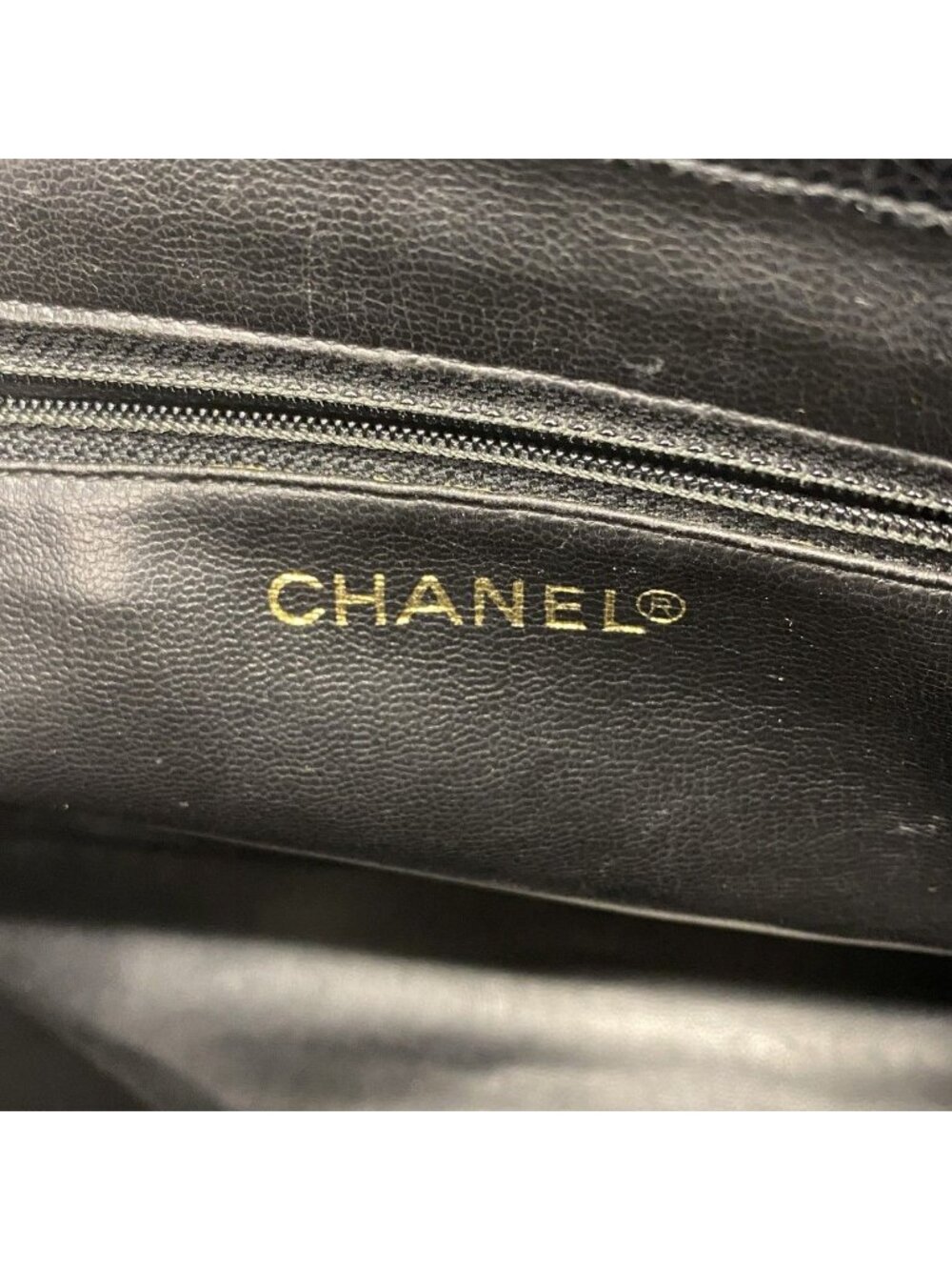 Chanel Chain Tote Caviar Leather Black Gold - Picture 5 of 10